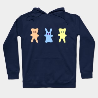 Pastel Blue Bunny with bunny eyed friends Hoodie